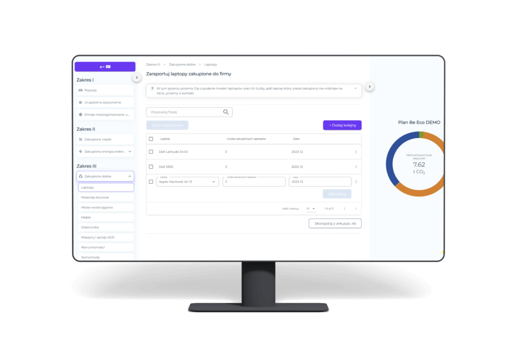 Plan Be Eco - kalkulator śladu węglowego