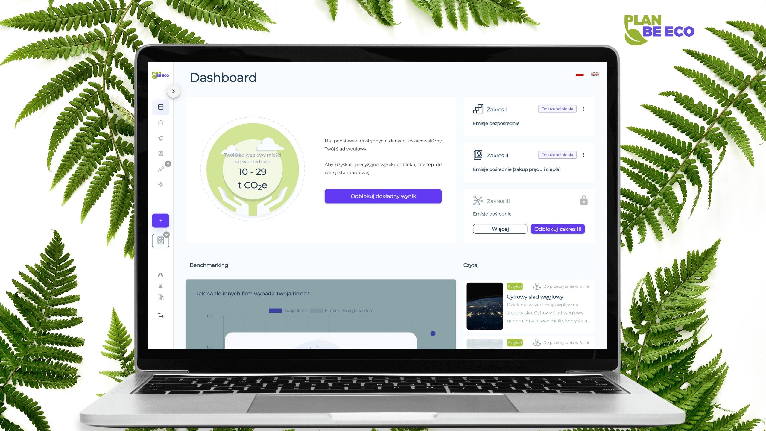 Plan Be Eco freemium - darmowy kalkulator do szacowania śladu węglowego